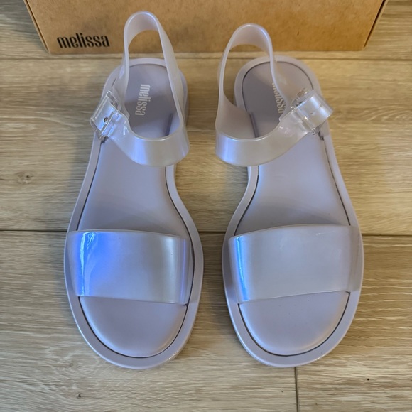 Melissa Sandals lilac pearl blue Purple iridescent shoes strappy y2k sz 7 - Picture 3 of 12